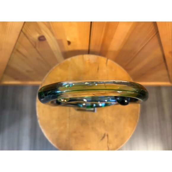 Diamond Star Corp Murano Style Hand Blown Art Glass 2 People Green Blue Eternal - Picture 5 of 9